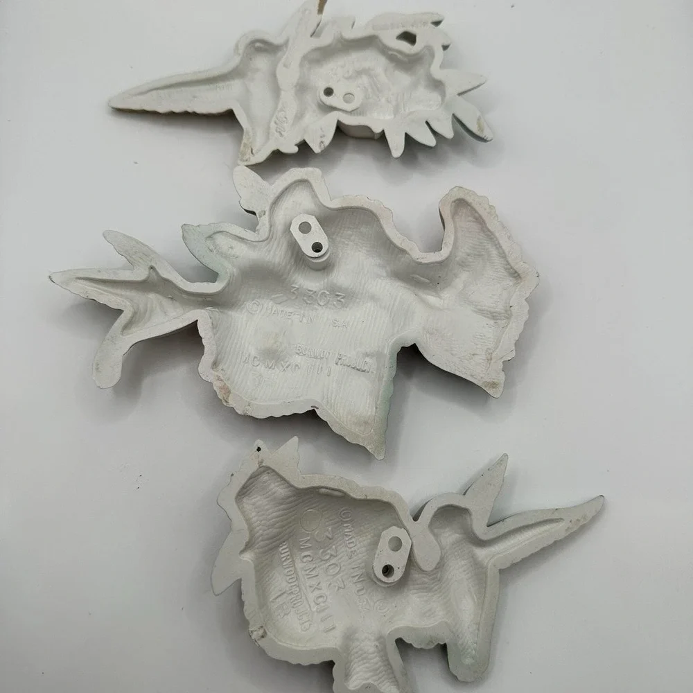 VTG 3 Piece Burwood Products Wall Decor Hummingbirds Flower‎ Wall Art 3303 Pink